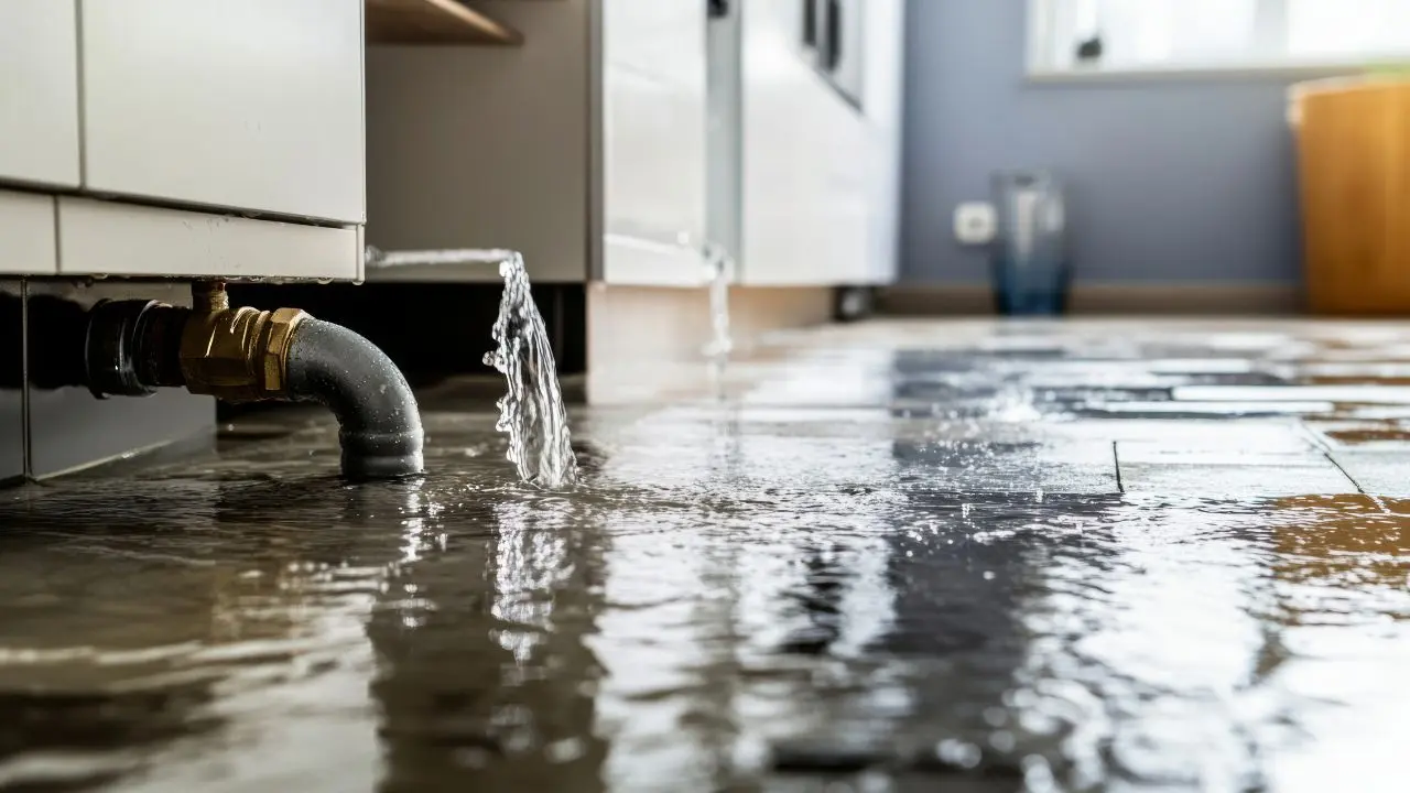 Las fugas de agua como la de la imagen figuran entre los daños en pisos turísticos más frecuentes